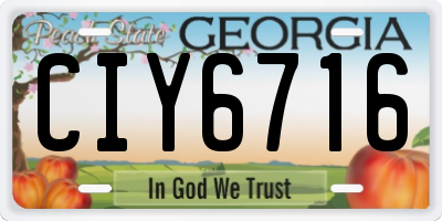 GA license plate CIY6716