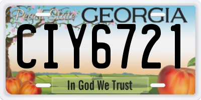 GA license plate CIY6721