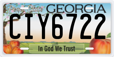 GA license plate CIY6722