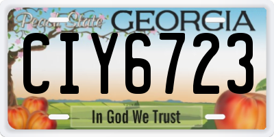 GA license plate CIY6723