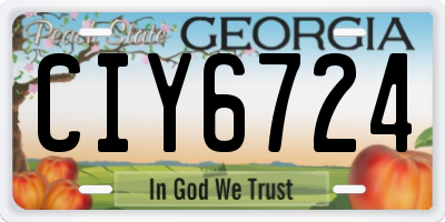 GA license plate CIY6724