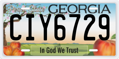 GA license plate CIY6729