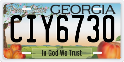 GA license plate CIY6730