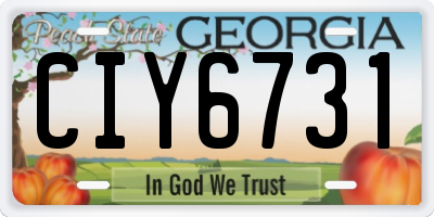 GA license plate CIY6731