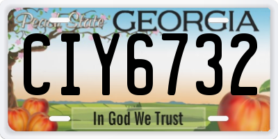 GA license plate CIY6732