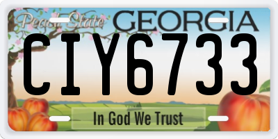 GA license plate CIY6733