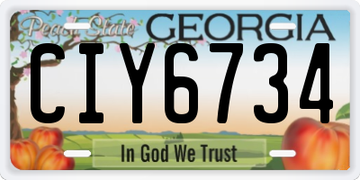 GA license plate CIY6734