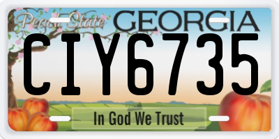 GA license plate CIY6735