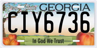 GA license plate CIY6736