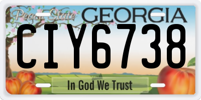 GA license plate CIY6738