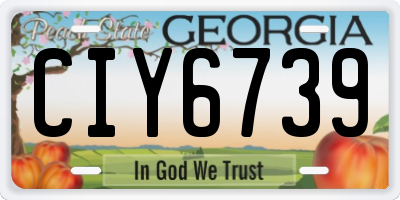 GA license plate CIY6739