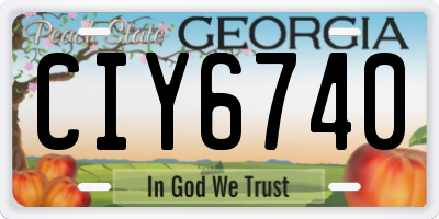 GA license plate CIY6740