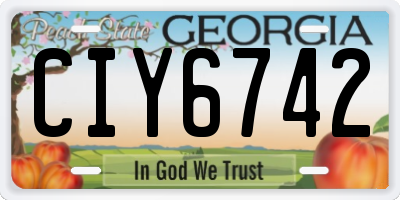 GA license plate CIY6742