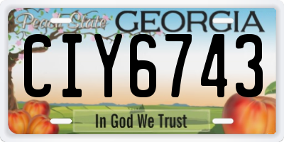GA license plate CIY6743