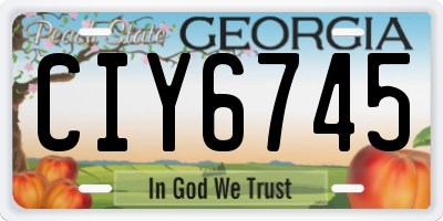 GA license plate CIY6745