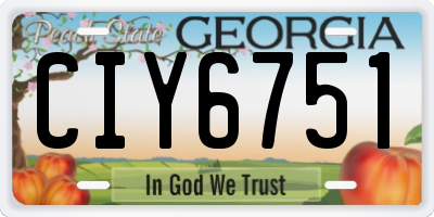 GA license plate CIY6751