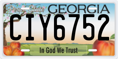 GA license plate CIY6752