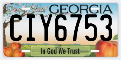 GA license plate CIY6753