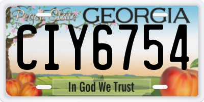 GA license plate CIY6754