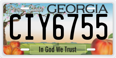 GA license plate CIY6755