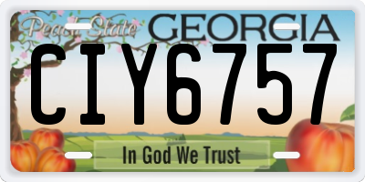 GA license plate CIY6757