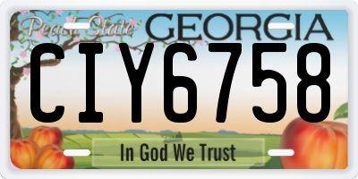 GA license plate CIY6758