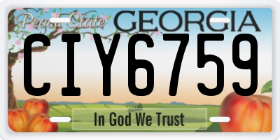 GA license plate CIY6759
