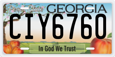 GA license plate CIY6760