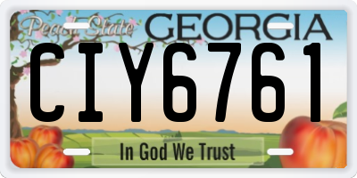 GA license plate CIY6761