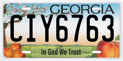 GA license plate CIY6763