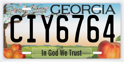 GA license plate CIY6764