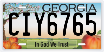 GA license plate CIY6765