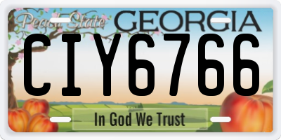 GA license plate CIY6766