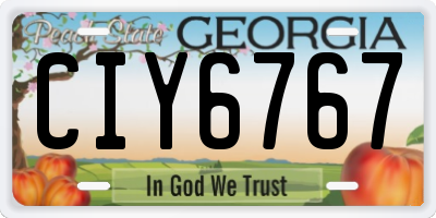 GA license plate CIY6767