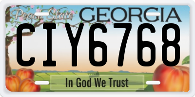 GA license plate CIY6768