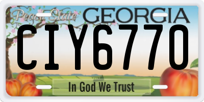 GA license plate CIY6770