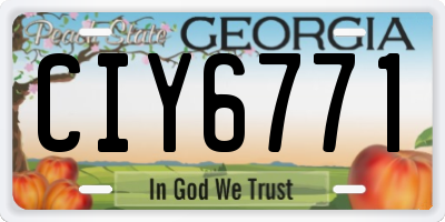 GA license plate CIY6771