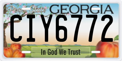 GA license plate CIY6772