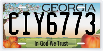 GA license plate CIY6773