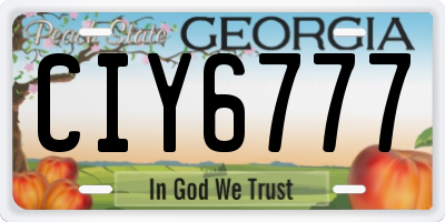 GA license plate CIY6777