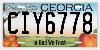 GA license plate CIY6778