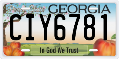 GA license plate CIY6781