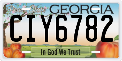 GA license plate CIY6782