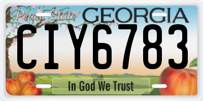 GA license plate CIY6783