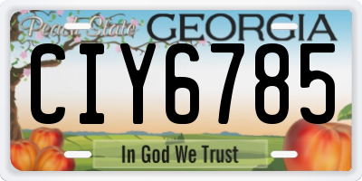 GA license plate CIY6785