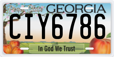 GA license plate CIY6786