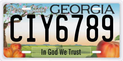 GA license plate CIY6789