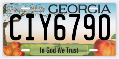 GA license plate CIY6790
