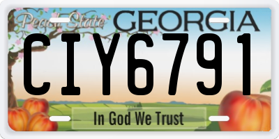 GA license plate CIY6791