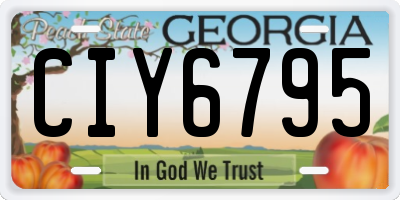 GA license plate CIY6795